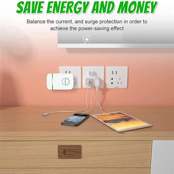 Elon-musk's Electricity Saving Box Stop Watt Stopwatt Energy Saving Device Save Energy Saving Device Energy Saving Power Strip for Home Office US Plug 90v-250v 30kw Rated Green (2PCS, White)