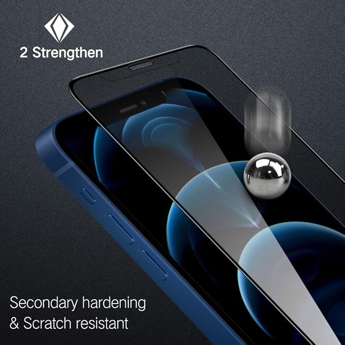 PERFECTSIGHT HD Clear Privacy Screen Protector Compatible with iPhone 12 Pro Max 2020, Anti-Spy Blue Light Filter Tempered Glass (6.7 inch)