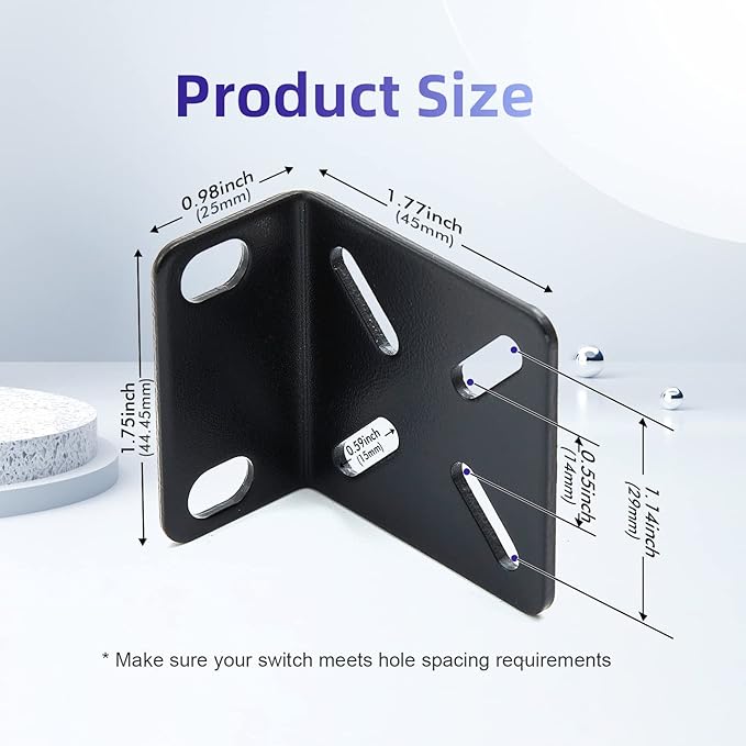 Rack Mount Kit Universal 1U Rack Ears with Adjustable Holes Distance, Compatible for Most Cisco, NETGEAR,Dell, D-Link, Linksys, TRENDnet and Buffalo Tech Switches