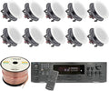 Vaiyer Home Audio System Kit, 6-Channel 6000 Watts Bluetooth Amplifier with 6.5" 10 Qty of 200 W Each Frameless in-Ceiling Speakers & 16 AWG 500 ft Speaker Wire - Perfect for Home, Office, Restaurant