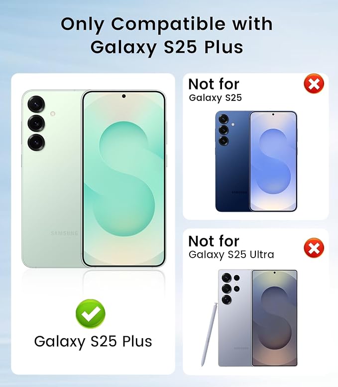 Slim Thin for Samsung Galaxy S25 Plus Case, Compatible with MagSafe, Built-in Camera Lens Protector, Shockproof Protective Phone Case, Soft Electroplated Clear Cover, Black