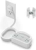 5FT Flat Extension Cord, TESSAN Surge Protector Power Strip with 4 Widely Spaced AC Outlets, 900 Joules Surge Protection, Ultra-Thin Flat Plug Desk Charging Station for Home Office Dorm Essentials
