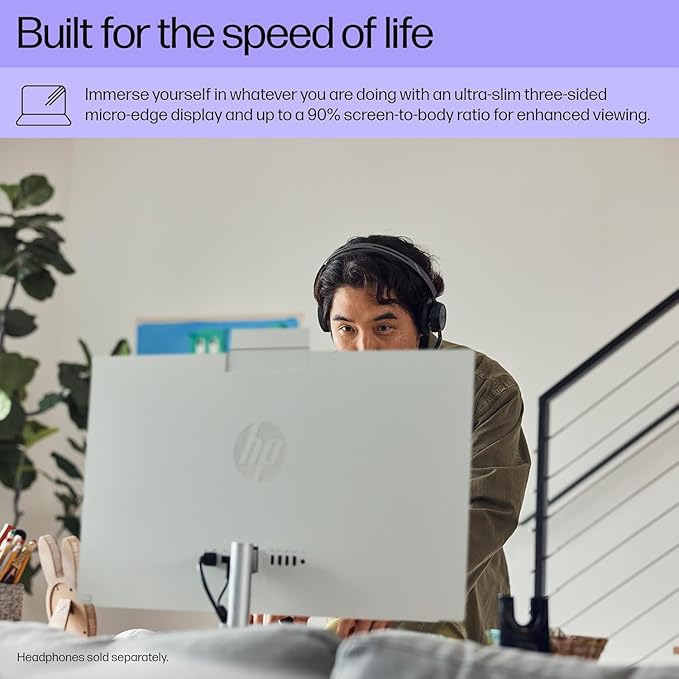 HP 27 Ultra 7 Business All-in-One Desktop, 27" FHD Touch, Intel 12 Cores Ultra 7 155U (Beats Intel i7-1355U), 64GB DDR5 RAM, 1TB SSD, Wireless KB & Mouse, Wi-Fi 6, Windows 11 Pro