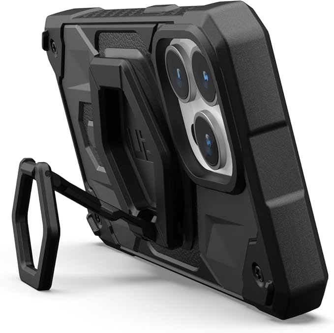 URBAN ARMOR GEAR UAG Magnetic Phone Ring Stand Compatible with MagSafe Magnet, Removable Metal Finger Ring Grip & 360 Rotation Adjustable Kickstand for iPhone 16/15, Galaxy S25, S24, Black/Black