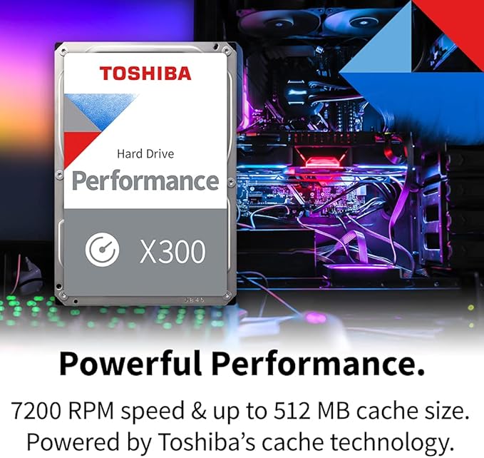 Toshiba X300 20TB Performance & Gaming 3.5-Inch Internal Hard Drive – CMR SATA 6 GB/s 7200 RPM 512 MB Cache - HDWR62AXZSTA
