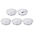 uxcell 5 Pcs 60mm (2.36 Inch) Desk Grommet, Plastic Cable Hole Cover, Wire Cord Cable Organizer for Home Office Computer Desk Cabinet, Silver