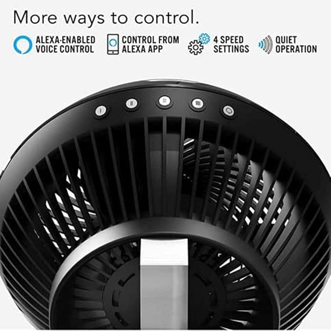 Vornado 660 AE Large Whole Room Works with Alexa Air Circulator Fan with 4 Speeds, Black, A Certified for Humans Device
