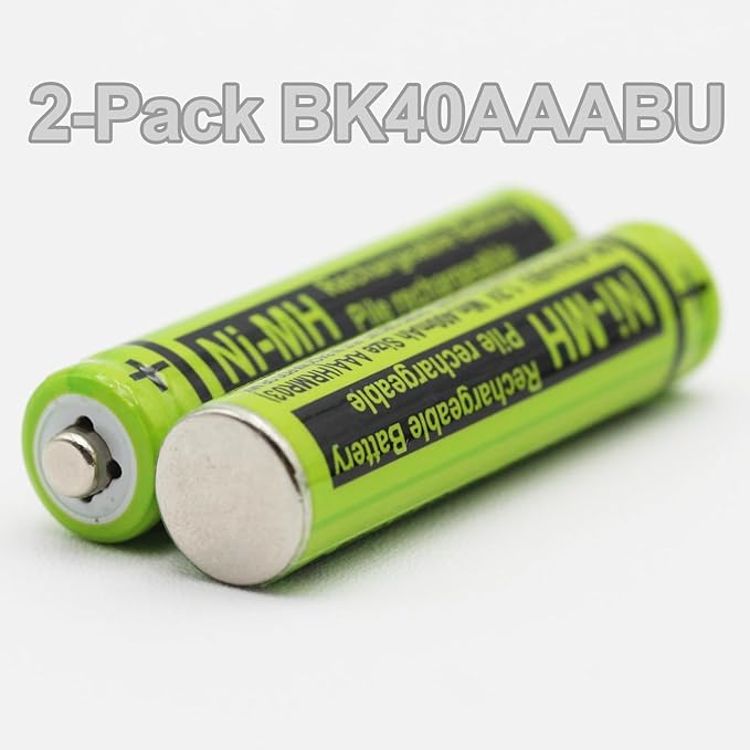 2 BK-40AAABU 1.2V 400mAh Battery Packs for Panasonic BK40AAABU Highpower Corun Cordless Phone