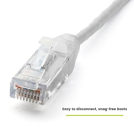 TRUECABLE Cat6 Component Rated Patch Cable, Unshielded (U/UTP), 7ft, White, 28AWG Solid Copper, Snagless 10G High-Speed Ethernet Cable, PoE++ 4PPoE 100W, UL Listed, RoHS-3, 5 Pack