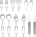 16 Pieces SIM Card Removal Openning Tool Tray Eject Pins Needle Opener Ejector Compatible with All iPhone Apple iPad HTC Samsung Galaxy Cell Phone Smartphone Watchchain Link Remover