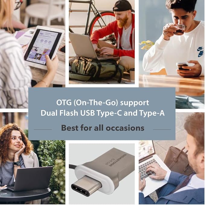 GIGASTONE 32GB Nano Luxus Dual Drive (5 Pack) Z50 USB 3.2 Gen 1, 2-in-1 USB-A & Type-C, 100MB/s Ultra Fast, Cap Design, Metal, Plug & Play for Smartphone/PC/Mac/TV/Car, 2.0/3.0/3.1 Compatible