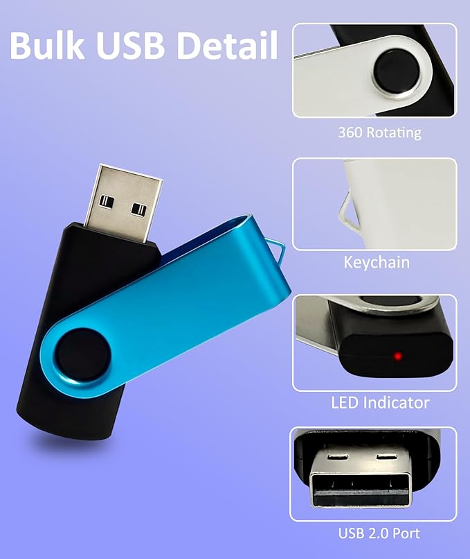8GB USB Flash Drive 10 Pack, Nicepicten USB 2.0 Thumb Drives Zip Drive USB 8GB Memory Stick Swivel Pendrive Jump Drives Multipack with 10PCS Lanyard for Events Office (Colorful 10Pack 8 GB)