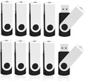 KOOTION 16 GB USB 3.0 Flash Drive 16gb Flash Drives 10pcs Thumb Drive Keychain Jump Drive Swivel Memory Sticks, Black