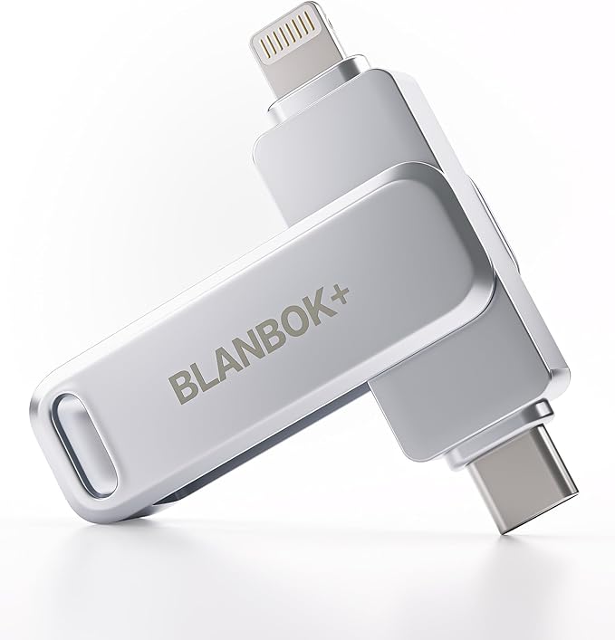 MFi Certified 128GB Flash Drive for iPhone Photo Stick, USB Thumb Drive Memory Stick High Speed USB Drive Photo Storage for iPhone Flash Drive Compatible for iPhone/iPad/Android/PC
