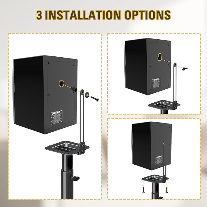 Mounting Dream Speaker Stands Height Adjustable for Satellite & Small Bookshelf Speakers, Set of 2 Floor Stand Mount for Bose Polk JBL Sony Yamaha and Others - 11LBS Capacity MD5402