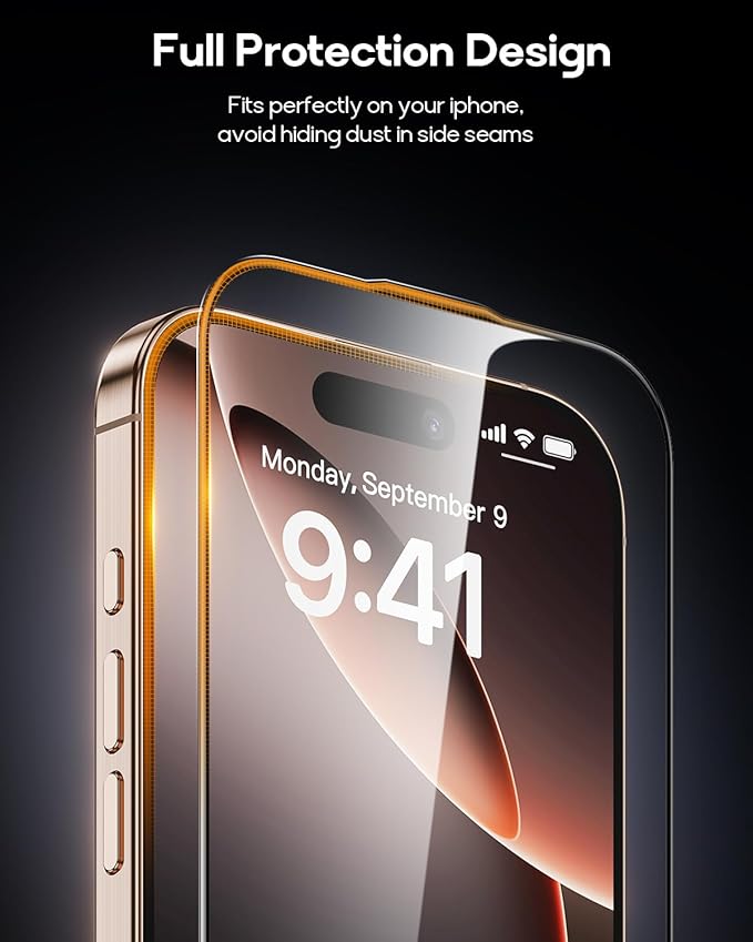 3 Pack for iPhone 16 Tempered Glass Screen Protector, Dust Free CABIN, Auto Positioning, Bubble Free, High Definition, Easy Installation,9H+ Hardness