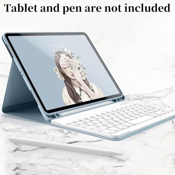 Rainbow Backlit Keyboard Case for iPad Pro 11 inch (M4) 2024 with Mouse and 7 Colors RGB Colorful Backlight Magnetic Detachable Bluetooth Keyboard Cover,Purple