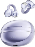 A50 Clip on Earbuds, Bluetooth 6.0 Wireless Open Ear Headphones w/5.3g Weightless Comfort,48H Playtime,3D Soundstage,Clear Call Mics,IPX5,Multipoint Connection,Fit for Workout Running Purple