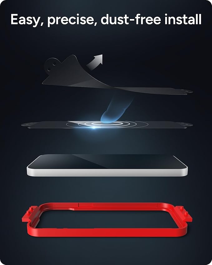 ZAGG InvisibleShield Glass Elite Privacy iPhone 15 Screen Protector - 5X Stronger with Reinforced Edges, 2-Way Privacy Filter, Scratch & Smudge-Resistant Surface, Easy to Install
