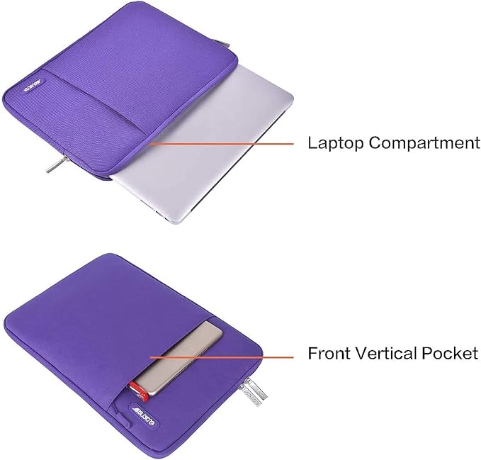 MOSISO Laptop Case 13.3 inch, 13-13.3 inch Laptop Sleeve Compatible with MacBook Air/Pro 13 / Pro 14, HP Dell ASUS Lenovo Notebook, Polyester Vertical Computer Sleeve Bag with Pocket, Ultra Violet