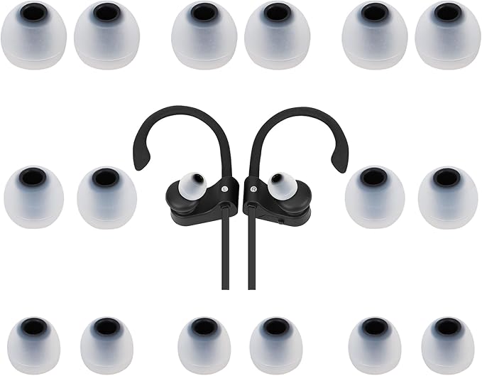 Earbud Tips Ear Bud Tips Soft Anti Slip Washable and Reusable Silicone Replacement Earbud Tips Fit Most in-Ear Earbuds(Inner Hole 3.8mm -5.1mm) 18pcs S M L