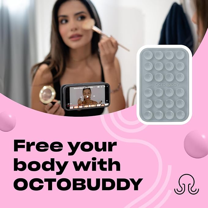 Classic MAX - Silicone Suction Phone Case Adhesive Mount - Hands-Free, Strong Grip Holder for Selfies and Videos - iPhone and Android Compatible - 2.6″ x 3.9″, Ultimate Grey