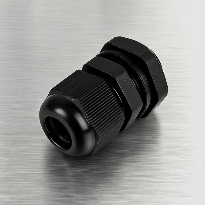 MGI SpeedWare 1/2" NPT Strain Relief Nylon Cord Grip Cable Glands, Black Plastic Grommet 100-Pack