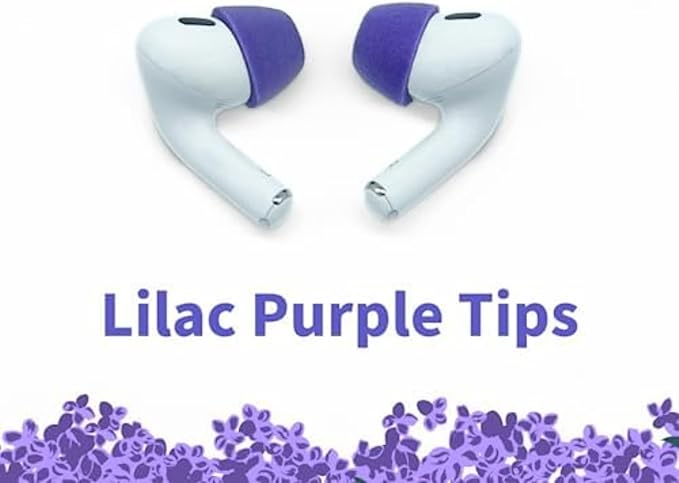 Comply Memory Foam Replacement Earbud Tips for Apple AirPods Pro 1 & 2 | Ultimate Comfort, Secure Fit, Superior Noise Isolation | Anti Slip, Prevent from Falling Out | Purple, Large (3 Pairs)