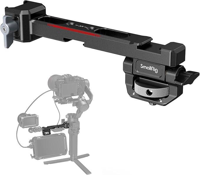 SMALLRIG Adjustable Camera Monitor Mount with Quick Release NATO Clamp, Cold Shoe Mount, Anti-Twist Design for DJI RS 4 Mini/RS 4 / RS 4 Pro/RS 2 / RSC 2 / RS 3 / RS 3 Pro/RS 3 Mini
