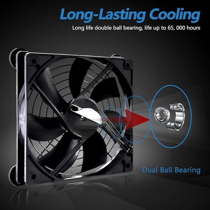 SCCCF Quiet 120mm USB Fan, 5V USB Portable Cooling Fan for Flat Panel TV Receiver Router DVR Playstation Xbox Computer Cabinet Cooler