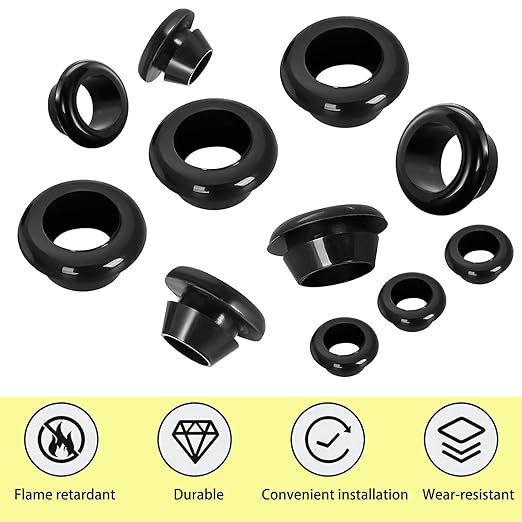 Qrity 20 PCS Rubber Grommets Cable Railing, Car Grommet, Cable Railing Protective Sleeves for Metal Posts, ID 10mm Mount Dia 12mm