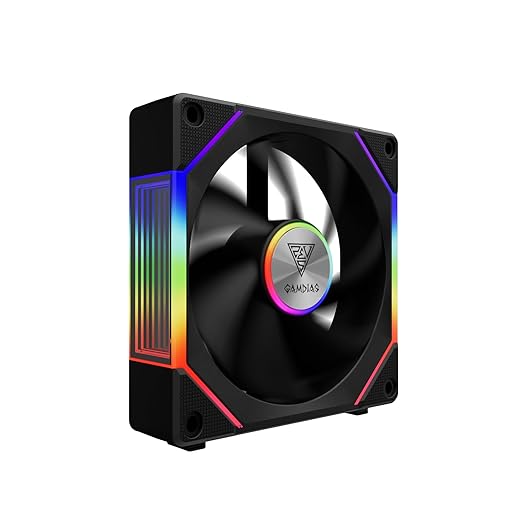 GAMDIAS AEOLUS P2-1203 120mm ARGB PWM Fan (3 Pack, no Hub), Include Reverse Fan Blade x3 & Controller, ARGB Sync, Easy Installation & Cabless Daisy-Chain Design, Silent Operation, Up to 2400RPM, Black