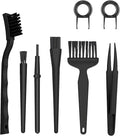 8 PCS Keyboard Cleaning Brushes Kit, Small Portable Anti Static Electronic Dust Cleaning Brush for Computer PC Keyboard Laptop Motherboard Camera Small Space(Black, Set of 8)