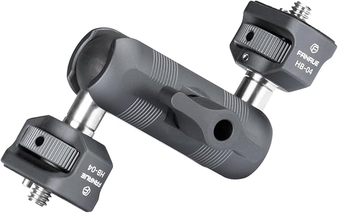 FANAUE Mini Articulating Arm Mount Camera Accessories Compatible with 1/4"-20 to 1/4"-20 Connectors (with Locating Pins) Aluminum-Built Arm Offers Flexibility Connectors