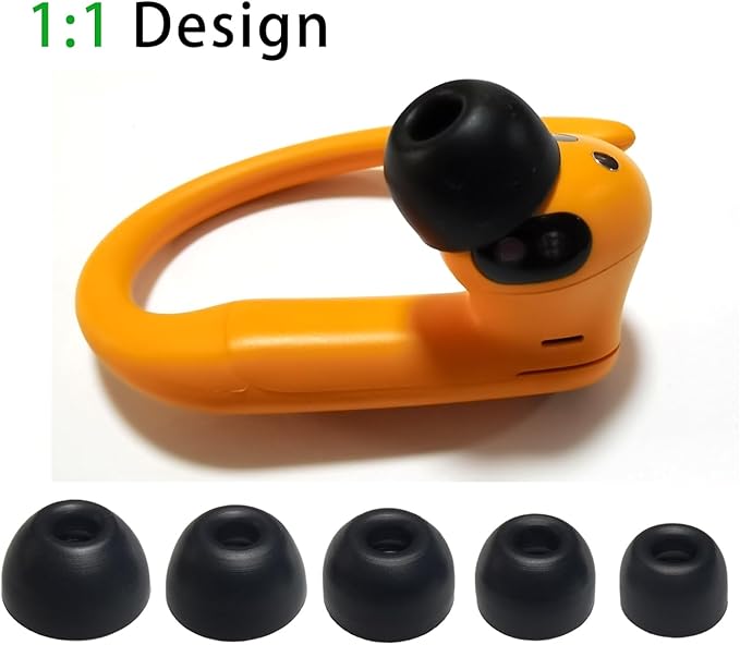 Silicone Earbuds Tips for Powerbeats Pro2 Replacement Ear Tips 10 Pairs XL/L/M/S/XS - Compatible with Beats Studio Buds/Beats Fit Pro/Solo Buds, Black