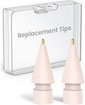 Delidigi 2 Pack Replacement Tips Compatible with Apple Pencil Pro/2nd Generation/1st Gen/USB C, Wear-Resistant iPencil Nibs Accessories Fine Point Precise Control Pen Like Tips