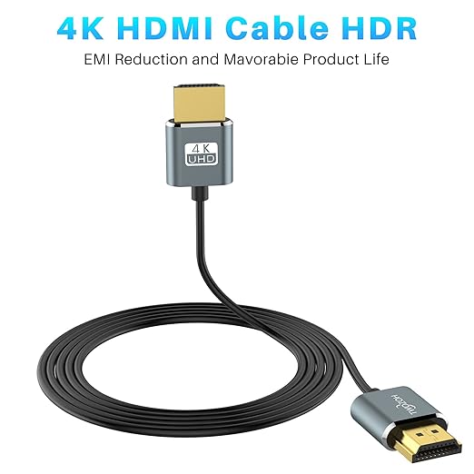 Twozoh Ultra-Thin Long HDMI to HDMI Cable 25FT, Hyper Slim HDMI 2.0 Cable, Extreme Flexible HDMI Cord Support 3D/4K@60Hz, 2160P, 1080P