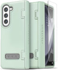 VRS DESIGN Phone Case for Galaxy Z Fold 5 5G (2023) [Terra Guard Modern], Premium Modern Neat Style Case [Anti Scratch Spring-Loaded Hinge Protection] with Screen Protector (Marine Green/Renewed)