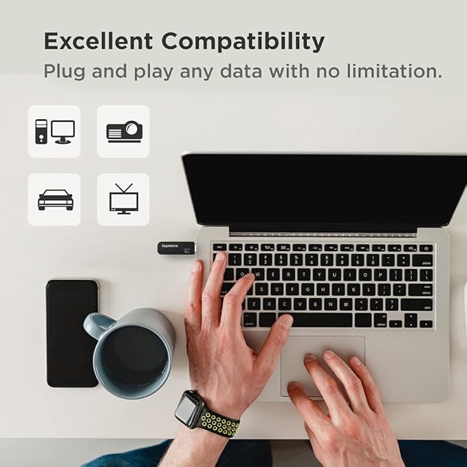 GIGASTONE V30 32GB USB 2.0 Flash Drive 2-Pack, Capless Retractable Design Pen Drive, Carbon Fiber Style, Reliable Performance & Durable