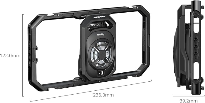 SMALLRIG All-in-One Cooling Dual Handle Phone Cage Kit for iPhone/Android, 15W Active Cooler & 4-in-1 USB-C Hub, Universal Compatibility 2.5-3.1" Phones, for Live Streaming- 5276