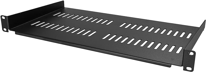 StarTech.com 8U Wall Mount Patch Panel Bracket - 13.75 inch Deep - 19" Patch Panel Rack & 1U Server Rack Shelf - Universal Vented Rack Mount Cantilever Tray, Black (CABSHELFV1U)