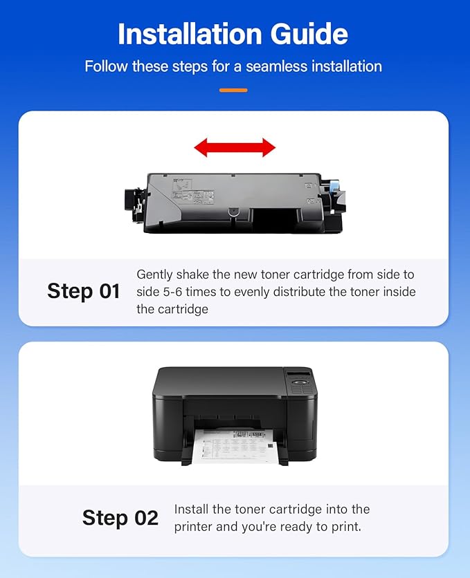 TK-582 TK582 Toner Cartridge Set 4-Pack High Yield Replacement for Kyocera TK-582K TK-582M TK-582C TK-582Y Ink Compatible with Kyocera ECOSYS P6021cdn PRINTER FS-C5150DN Printer Copy Black Color Cyan