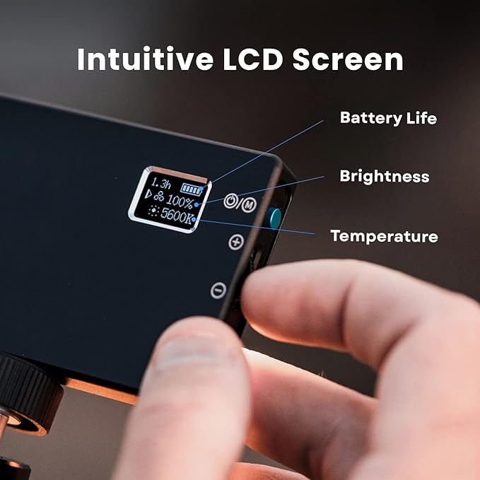 Lume Cube Bicolor Panel Mini LED Light for Professional DSLR Cameras | Adjustable Panel Mini, LCD Display | Photo and Video Lighting, Long Battery Life | Fits Sony, Nikon, Canon, Fuji, Panasonic