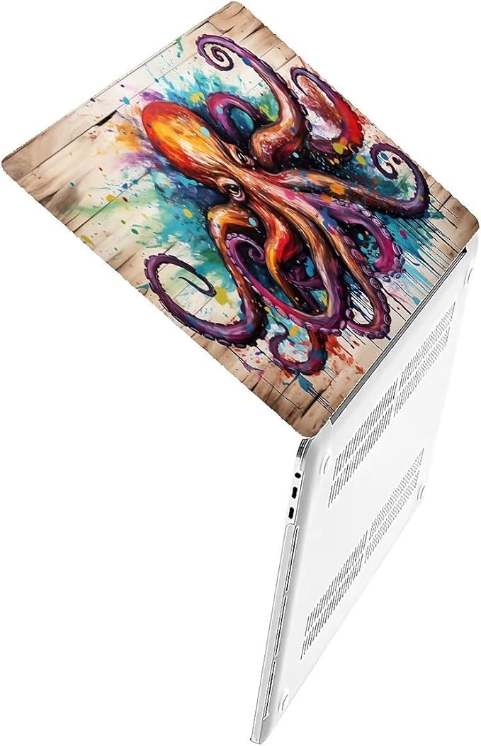 Compatible with MacBook Air 13.3 13.6 Inch Case 2022 2021 2020 2019 Plastic Hard Shell Case Cover,13.3 Air (A1932/A2179/A2337), Octopus