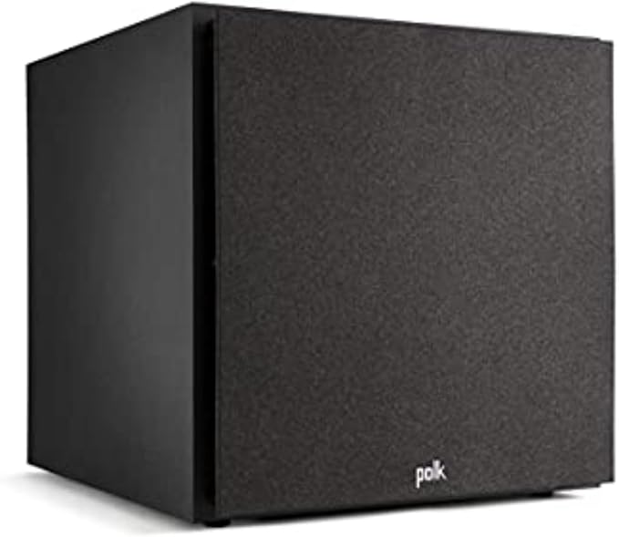 Polk Monitor XT12 Powered Sub - 12" Dynamic Balanced Woofer & 100W Class A/B Amplifier, Low-Resonance MDF Cabinet & Removable Grille, Dolby Atmos & DTS:X Compatible, Midnight Black
