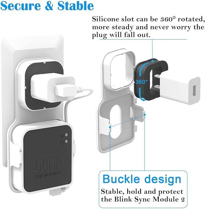 256GB Blink USB Flash Drive and Sync Module 2 Mount, Space Saving and Easy Move Mount Bracket Holder for Blink Outdoor Indoor Security System