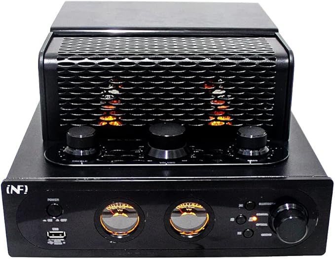 INFI Audio Hybrid Class AB Tube Amplifier 6N3 Power Amp with Bluetooth Home Audio HiFi Stereo Receiver Integrated Amp AUX Bluetooth USB Charger Optical Coaxial Sub-Out