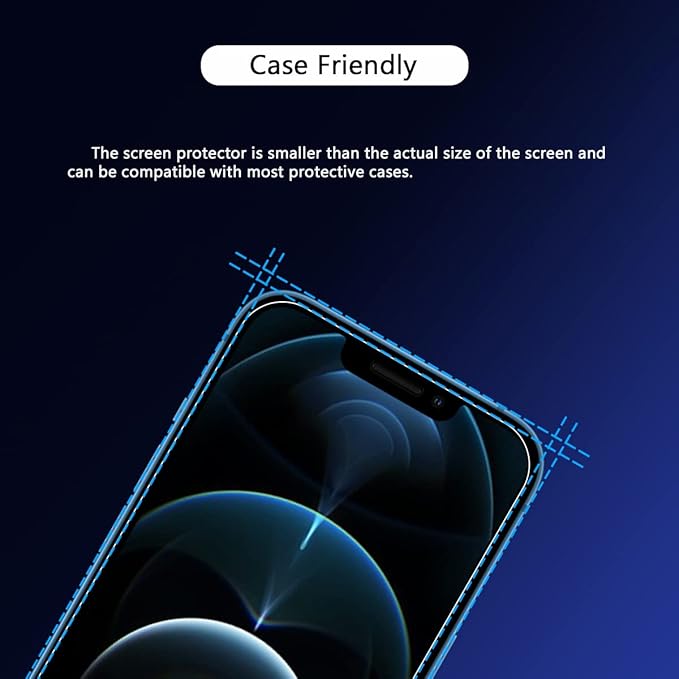 Blue Light Screen Protector for iPhone 12 Mini (5.4''), Eye Protection Tempered Glass Film, Scratch-Resistant, N0 Bubble, Case friendly，with Easy Installation Kit, 2 Pack