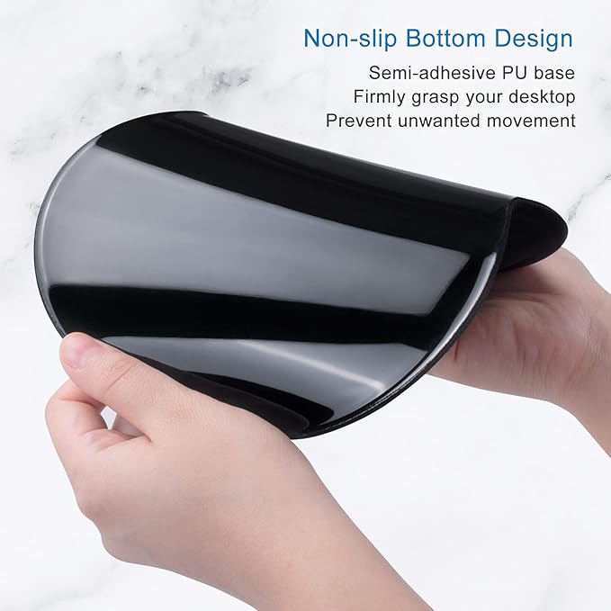 ITNRSIIET Ergonomic Mouse Pad with Gel Wrist Support Small Wrist Rest Smooth Surface Non-Slip PU Base Comfortable Office Supplies Pain Relief, 8.7 x 7.2 inches, Blue