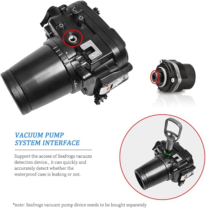 Sea frogs Underwater Camera Case Compatible with Canon EOS M6 Mark II 18-150MM IPX8 40m/130ft Maximum Diving Depth Waterproof Camera Housing for Diving, Surfing, Rowing, Skiing